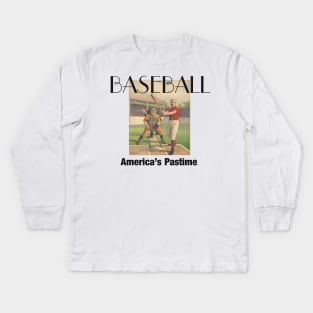 America's Pastime Baseball Kids Long Sleeve T-Shirt